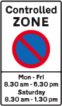 Entrance into a conrolled parking zone