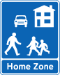 Home zone entry road sign