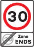 End of 20 mph zone  road sign