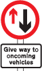 Give priority to vehicles from opposite direction 
