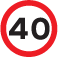 Maximum speed  road sign