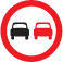 No Overtaking Road sign