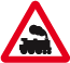 Level crossing without barrier or gate