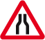 Road narrows road sign