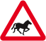Wild horses or ponies road sign