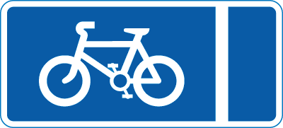 With-flow pedal cycle lane.