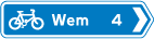 Recommended route for pedal cycles to place shown